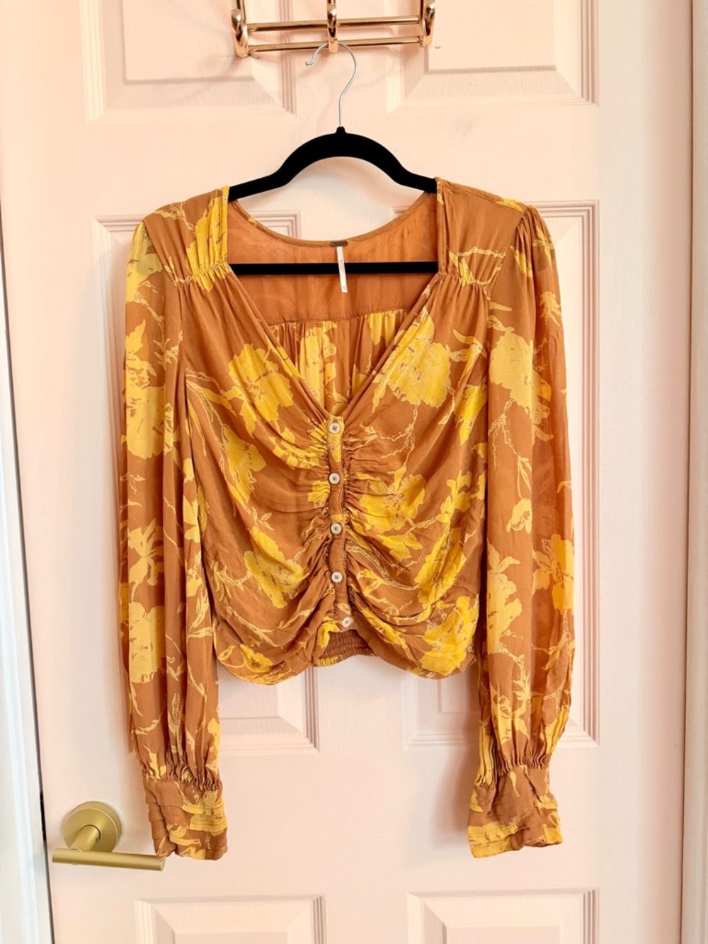 Floral free people button up